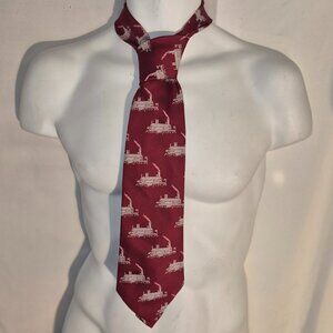 Lord Copley Riverboat necktie, Red and Gold. 55" Long